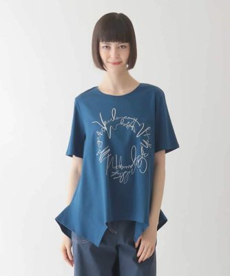 ＜HIROKO BIS (Women)＞【接触冷感】ブレード刺繍デザインヘムカットソー　／洗える