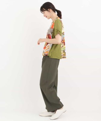 【洗える】切り替えデザインアートプリントＴシャツ