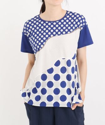 ＜HIROKO BIS (Women)＞【洗濯機で洗える】ドットデザインサイドスリットカットソー