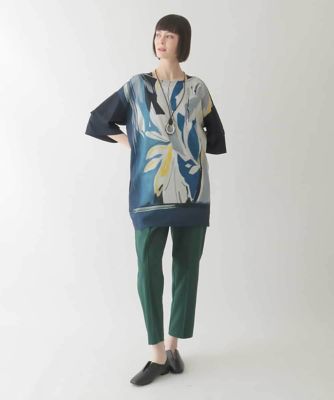 HIROKO BIS コシノヒロコ抽象アートプリント 長袖チュニック アートプリントチュニック／日本製／洗える | HIROKO KOSHINO