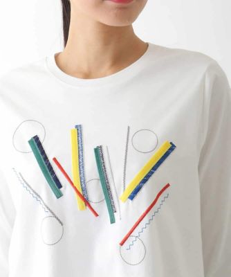 HIROKO ホルスタイン柄 クラフト刺繍デザインカットソー ／洗える | HIROKO BIS (Women