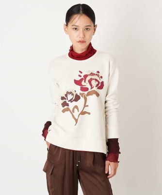 ＜HIROKO BIS (Women)＞【洗える】グラフィカルフラワーデザインプルオーバー