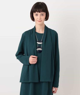 ＜HIROKO BIS (Women)＞【洗える】バックプリーツジャージーカーディガン