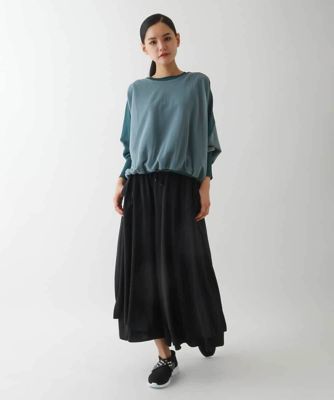 レイヤードヘムドレープフレアパンツ　／洗える