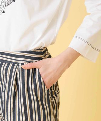 ストライプクロップドパンツ ／洗える | HIROKO BIS (Women