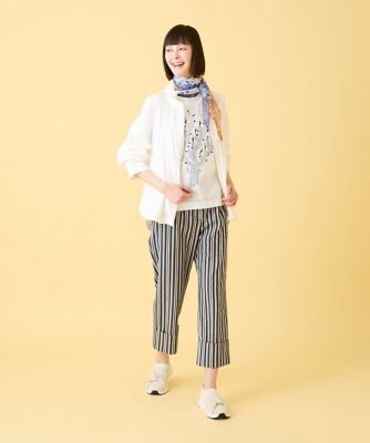 ストライプクロップドパンツ ／洗える | HIROKO BIS (Women