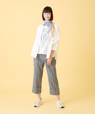 ストライプクロップドパンツ ／洗える | HIROKO BIS (Women
