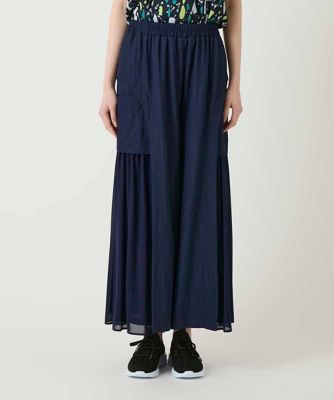 異素材ジョイントデザインワイドパンツ | HIROKO BIS (Women