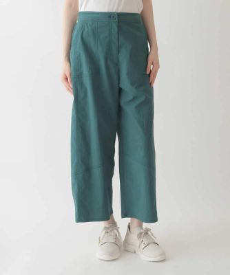 リネンライクストレッチ八分丈パンツ　／洗える
