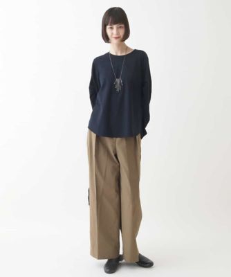ハイライズタックワイドパンツ　／洗濯機で洗える