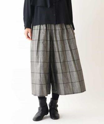 グレンチェックジャカードフレアパンツ