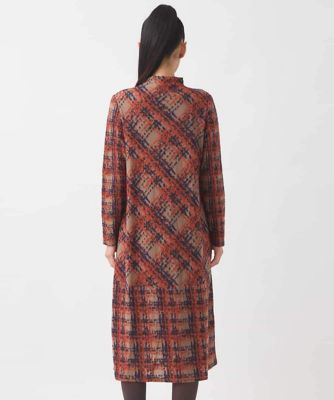 HIROKO BIS ジャガードツィードプリントドレス　皮革　異素材 HIROKO BIS ジャガードツィードプリントドレス 皮革 異素材 ヒロコビス