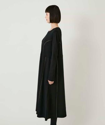 ラインアクセント切り替えデザインポンチワンピース ／洗える | HIROKO