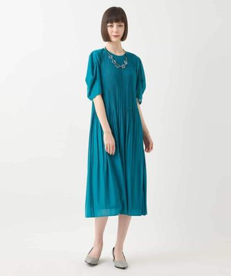 【接触冷感】ランダムプリーツワンピース　／洗える