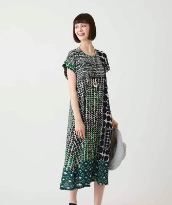 HIROKO BIS ワンピース グラフィカルデザインカットソーワンピース ／洗濯機で洗える | HIROKO