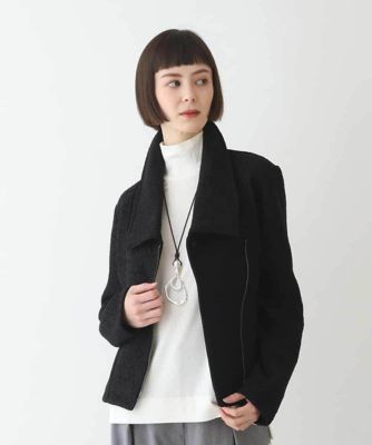 ＜HIROKO BIS (Women)＞【洗える】レースボンディングライダース風ジャケット