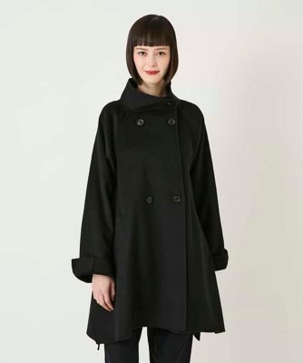 ブラック系 レディースのノーカラー・スタンドカラーコート | 三越