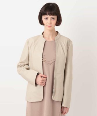 ＜HIROKO BIS (Women)＞ラムレザータックデザインジャケット