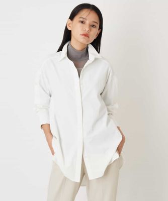 ＜HIROKO BIS (Women)＞【洗濯機で洗える】ドロップショルダーボタンデザインシャツ