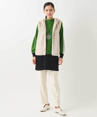 カラーブロッキングニットチュニック