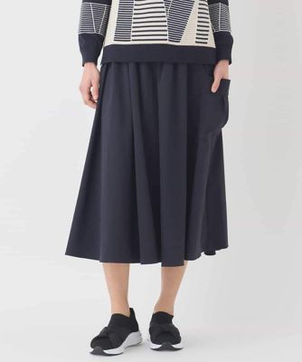 ＜HIROKO BIS (Women)＞ハイストレッチギャザーフレアスカート　／洗濯機で洗える