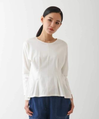 【SALE】HIROKO BIS (Women)/ヒロコビス ピンタックポイントコットントップス ホワイト90 【三越伊勢丹/公式】