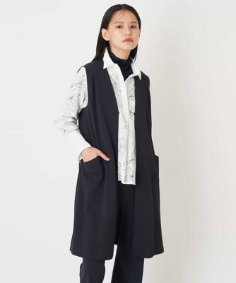 ＜HIROKO BIS (Women)＞【洗える】ジョーゼットジャージーロングジレ