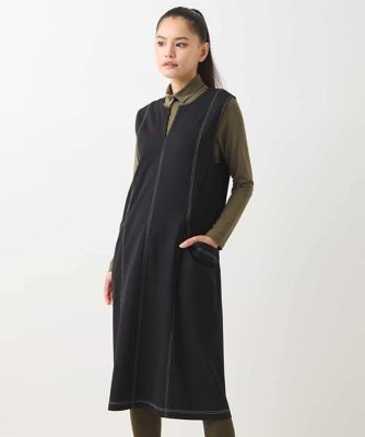 ＜HIROKO BIS (Women)＞配色ステッチジャージーデザインワンピース　／洗える