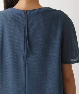 【ＵＶカット／遮熱性】ラッセルメッシュＡラインワンピース　／洗濯機で洗える