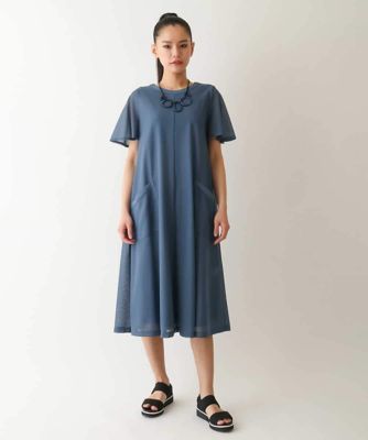 【ＵＶカット／遮熱性】ラッセルメッシュＡラインワンピース　／洗濯機で洗える