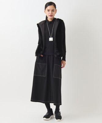 配色ステッチジャージーデザインスカート　／洗える