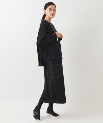 配色ステッチジャージーデザインスカート　／洗える