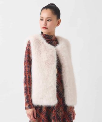 ＜HIROKO BIS (Women)＞シャギーフェイクファージレ　／洗える