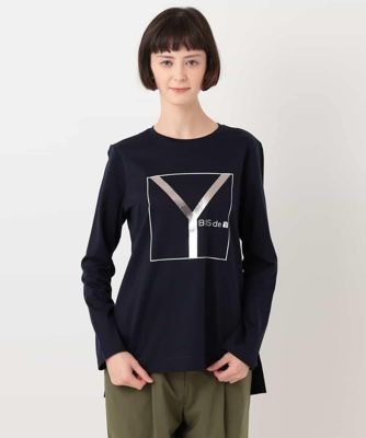 ＜HIROKO BIS (Women)＞【洗える】コットンポンチロゴＴシャツ