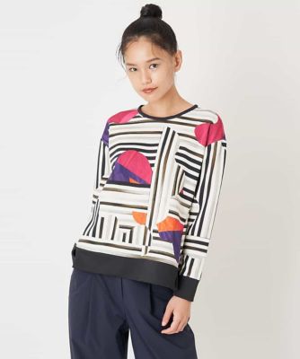 ＜HIROKO BIS (Women)＞【洗濯機で洗える】ダンボールグラフィカルプリントカットソー