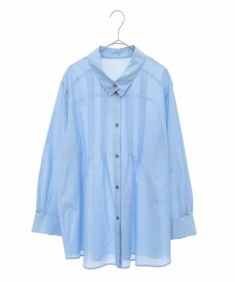 【大きいサイズ】コットンシルクピンタックブラウス　／洗える
