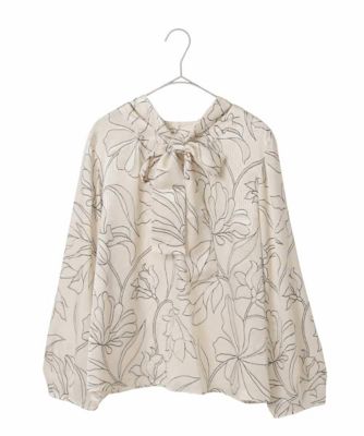 ＜HIROKO BIS GRANDE (Women)＞【大きいサイズ】ボタニカルモチーフプルオーバーブラウス　／洗える