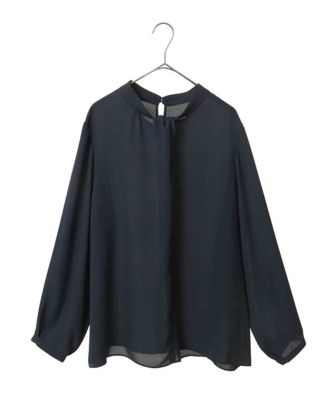 HIROKO BIS GRANDE (Women)/ヒロコビスグランデ 【大きいサイズ】ドレープアクセントジョーゼットブラウス /洗濯機で洗える
