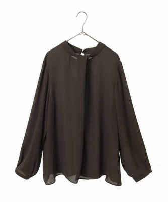 【大きいサイズ】ドレープアクセントジョーゼットブラウス　／洗濯機で洗える