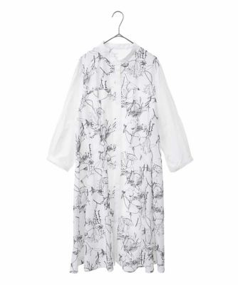 【SALE】【送料無料】HIROKO BIS GRANDE (Women)/ヒロコビスグランデ 線描き刺繍ロング丈ブラウス /洗える ホワイト90 トップス【三越伊勢丹/公式】