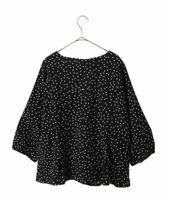 【大きいサイズ】シアーチェックドットプリントブラウス