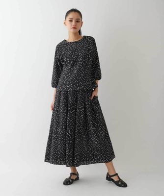 【大きいサイズ】シアーチェックドットプリントブラウス