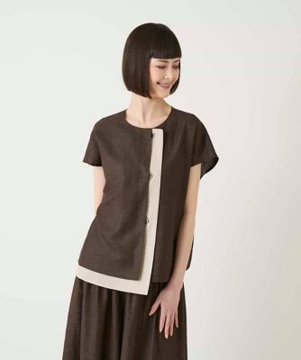 大きいサイズ】カラーブロックデザインブラウス ／洗える | HIROKO BIS