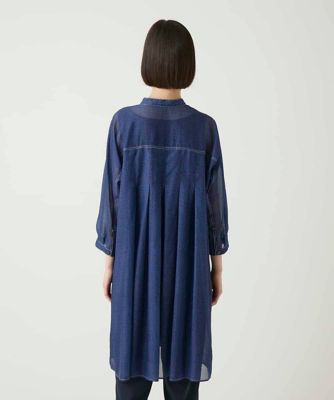 大きいサイズ】サテンデニムタックフレアチュニック | HIROKO BIS