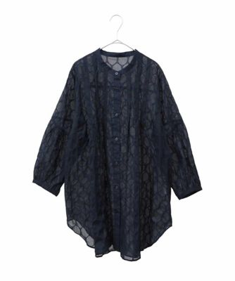 【大きいサイズ】ドットシアータックロングシャツ　／洗える