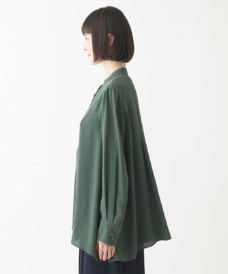 【大きいサイズ】バックサテンジョーゼットブラウス　／洗濯機で洗える