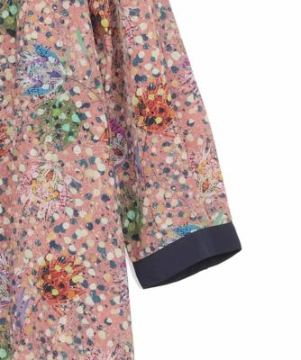 大きいサイズ】幾何フラワーアートプリントワンピース ／洗える