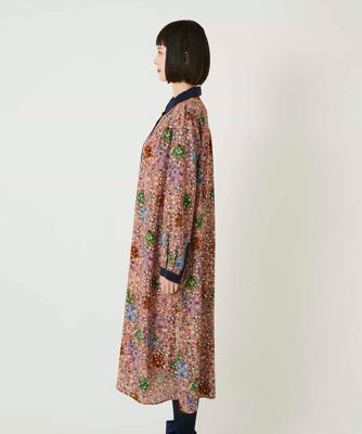 大きいサイズ】幾何フラワーアートプリントワンピース ／洗える