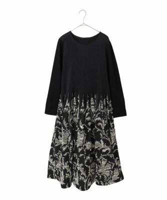 大きいサイズ】シャーリングジャカードデザインワンピース | HIROKO