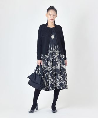 大きいサイズ】シャーリングジャカードデザインワンピース | HIROKO